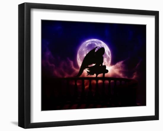 Falling Moon-Julie Fain-Framed Art Print