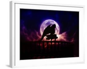 Falling Moon-Julie Fain-Framed Art Print