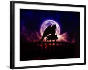 Falling Moon-Julie Fain-Framed Art Print