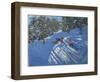 Falling Off the Sledge, Morzine-Andrew Macara-Framed Premium Giclee Print