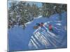 Falling Off the Sledge, Morzine-Andrew Macara-Mounted Giclee Print