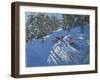 Falling Off the Sledge, Morzine-Andrew Macara-Framed Giclee Print