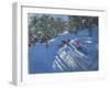 Falling Off the Sledge, Morzine-Andrew Macara-Framed Giclee Print