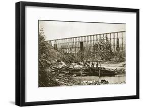 Falling Water Bridge, Nashville and Chattanooga Railroad, 1861-65-Mathew Brady-Framed Giclee Print