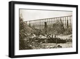 Falling Water Bridge, Nashville and Chattanooga Railroad, 1861-65-Mathew Brady-Framed Giclee Print