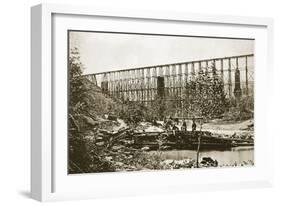 Falling Water Bridge, Nashville and Chattanooga Railroad, 1861-65-Mathew Brady-Framed Giclee Print