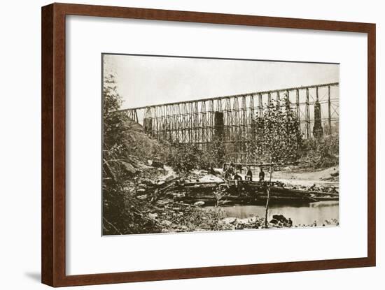 Falling Water Bridge, Nashville and Chattanooga Railroad, 1861-65-Mathew Brady-Framed Giclee Print