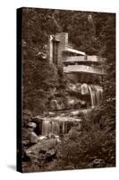 Falling Water View BW-Steve Gadomski-Stretched Canvas