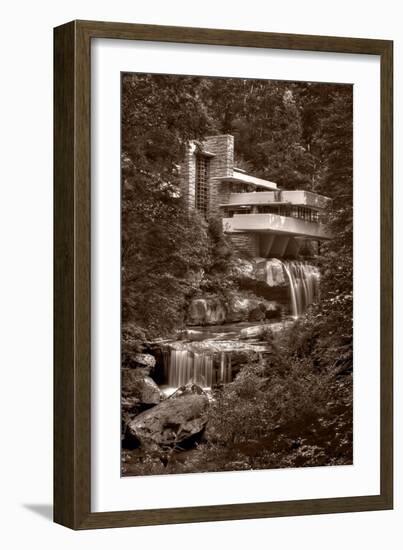 Falling Water View BW-Steve Gadomski-Framed Premium Photographic Print