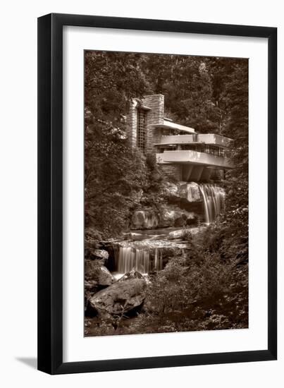 Falling Water View BW-Steve Gadomski-Framed Premium Photographic Print