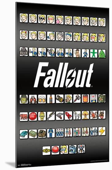 FALLOUT 4 - EMOJIS-null-Mounted Poster