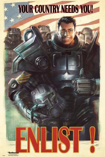 Fallout 4- Enlist-null-Lamina Framed Poster