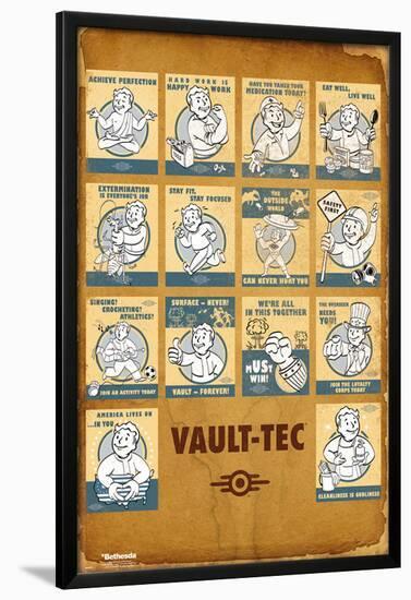 Fallout 4- Vault Tec Compilation-null-Lamina Framed Poster