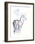 Fallow Buck, 2021, (crayon on paper)-Mark Adlington-Framed Giclee Print