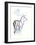 Fallow Buck, 2021, (crayon on paper)-Mark Adlington-Framed Giclee Print