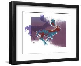 Fallow Bucks, 2015-Mark Adlington-Framed Giclee Print