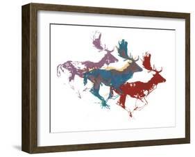 Fallow Bucks, 2015-Mark Adlington-Framed Giclee Print