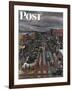 "Falls City, Nebraska at Christmas," Saturday Evening Post Cover, December 21, 1946-John Falter-Framed Giclee Print