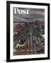 "Falls City, Nebraska at Christmas," Saturday Evening Post Cover, December 21, 1946-John Falter-Framed Giclee Print