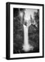 Falls Creek Falls in Black and White, Washington, Columbia River Gorge-Vincent James-Framed Photographic Print