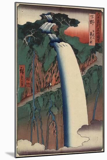 Falls Seen from Behind at Nikko Mountain, Shimotsuke Province, August 1853-Utagawa Hiroshige-Mounted Giclee Print