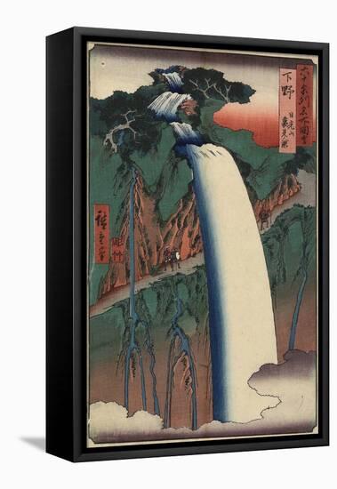 Falls Seen from Behind at Nikko Mountain, Shimotsuke Province, August 1853-Utagawa Hiroshige-Framed Stretched Canvas