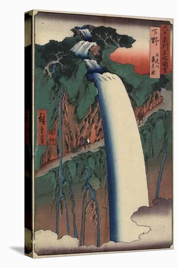 Falls Seen from Behind at Nikko Mountain, Shimotsuke Province, August 1853-Utagawa Hiroshige-Stretched Canvas