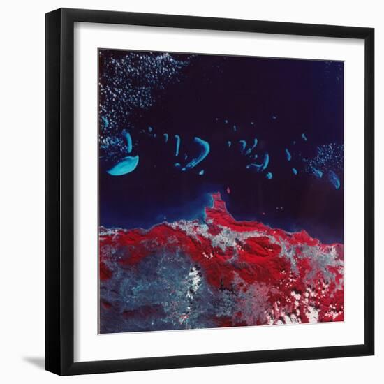 False-Color Aerial Image of Ne Australia and Great Barrier Reef, Taken from Space Shuttle-null-Framed Photographic Print