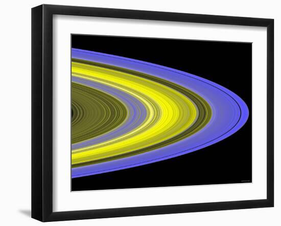 False-Color Image of Saturn's Main Rings Made Using Cassini's Ultraviolet Imaging Spectrograph-Stocktrek Images-Framed Photographic Print