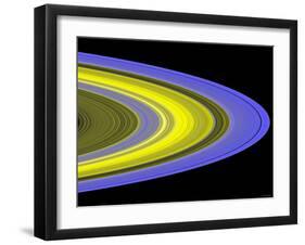 False-Color Image of Saturn's Main Rings Made Using Cassini's Ultraviolet Imaging Spectrograph-Stocktrek Images-Framed Photographic Print