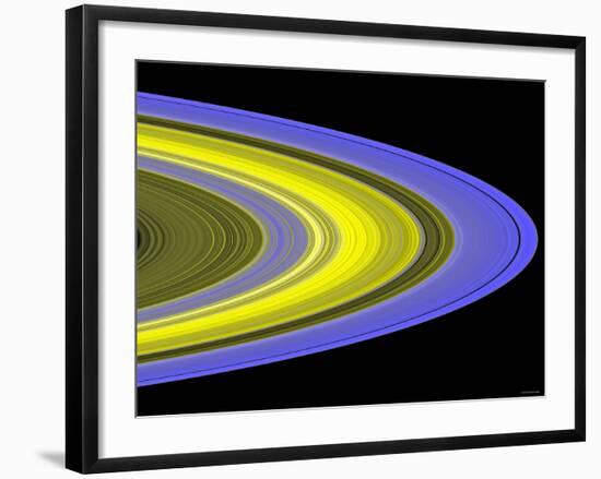 False-Color Image of Saturn's Main Rings Made Using Cassini's Ultraviolet Imaging Spectrograph-Stocktrek Images-Framed Photographic Print