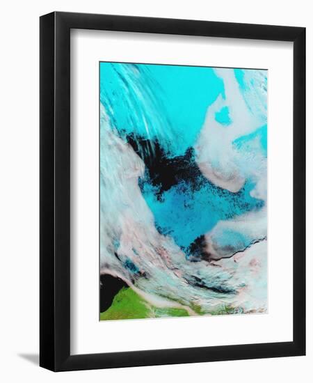 False Color View of Polynya (Open Water) in the Beauford Sea, September 11, 2006-Stocktrek Images-Framed Photographic Print