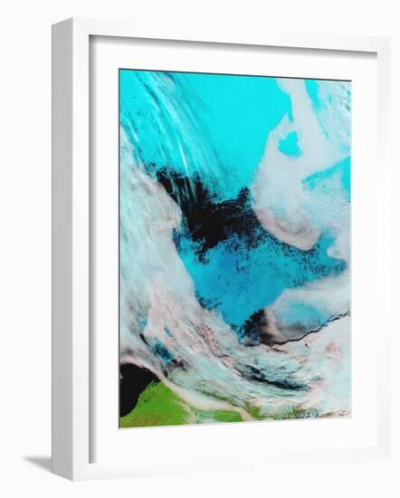 False Color View of Polynya (Open Water) in the Beauford Sea, September 11, 2006-Stocktrek Images-Framed Photographic Print