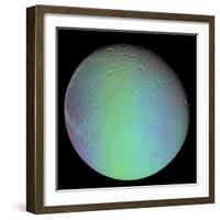 False Color View of Saturn's Moon Dione-Stocktrek Images-Framed Photographic Print