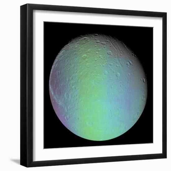 False Color View of Saturn's Moon Dione-Stocktrek Images-Framed Photographic Print