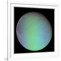 False Color View of Saturn's Moon Dione-Stocktrek Images-Framed Photographic Print