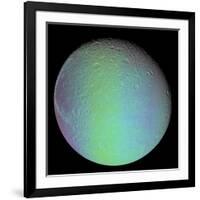 False Color View of Saturn's Moon Dione-Stocktrek Images-Framed Photographic Print