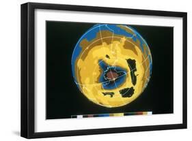 False Colour Image of Antarctic Ozone Hole, 30 November 1992-null-Framed Giclee Print