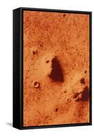 False-colour of Face on Mars-null-Framed Stretched Canvas