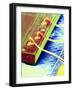 False-colour SEM of An Integrated Circuit.-Dr. Jeremy Burgess-Framed Photographic Print