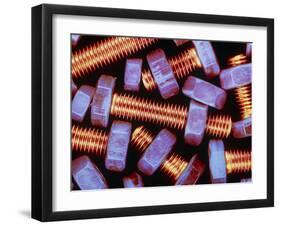 False-coloured Photograph of Nuts And Bolts-Dr. Jeremy Burgess-Framed Photographic Print