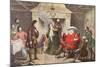 Falstaff Enacts the Part of the King in Henry IV, Part I, Act II, Scene IV, from 'The Illustrated…-George Cruikshank-Mounted Giclee Print