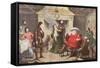 Falstaff Enacts the Part of the King in Henry IV, Part I, Act II, Scene IV, from 'The Illustrated…-George Cruikshank-Framed Stretched Canvas