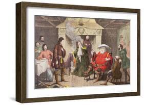 Falstaff Enacts the Part of the King in Henry IV, Part I, Act II, Scene IV, from 'The Illustrated…-George Cruikshank-Framed Giclee Print