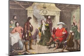 Falstaff Enacts the Part of the King in Henry IV, Part I, Act II, Scene IV, from 'The Illustrated…-George Cruikshank-Mounted Giclee Print