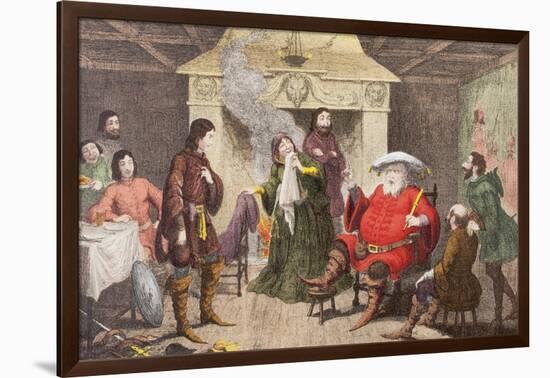 Falstaff Enacts the Part of the King in Henry IV, Part I, Act II, Scene IV, from 'The Illustrated…-George Cruikshank-Framed Giclee Print