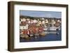 Falu Red Fishermen's Houses in Harbour, Southwest Sweden-Stuart Black-Framed Photographic Print
