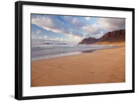 Famara Beach and Famara Mountains at Sunset, View to La Graciosa Island, Lanzarote-Markus Lange-Framed Photographic Print