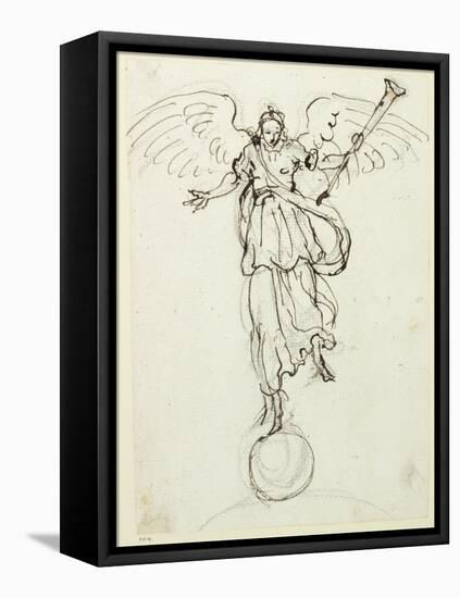 Fame, Preliminary Sketch, C.1631-Inigo Jones-Framed Stretched Canvas