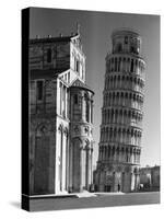 Famed Leaning Tower of Pisa Standing Next to the Baptistry of the Cathedral-Margaret Bourke-White-Stretched Canvas